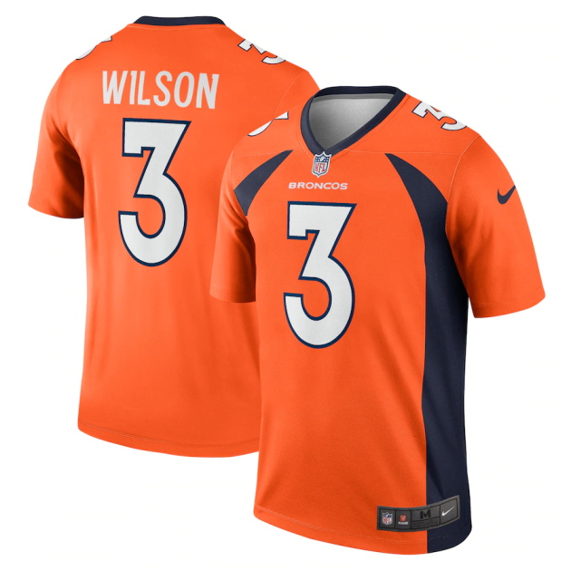 mens nike russell wilson orange denver broncos legend jersey